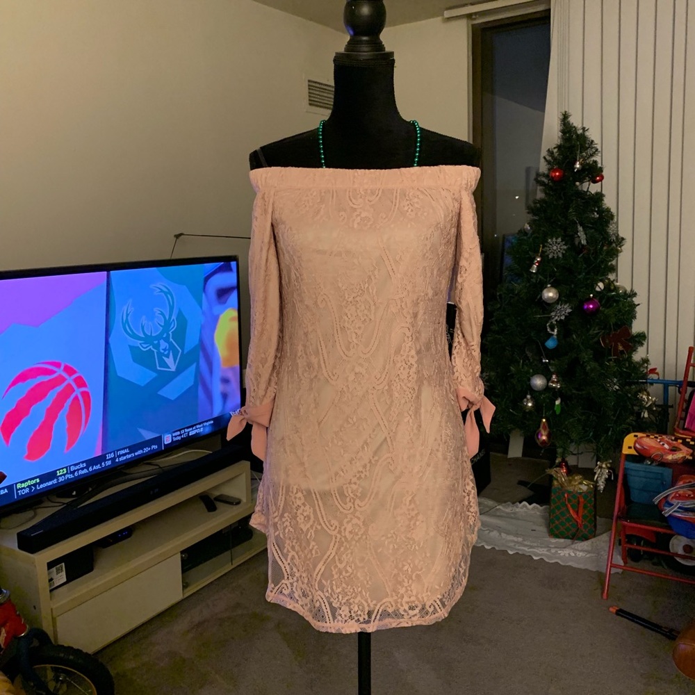 Off shoulder mini dress/ Lace